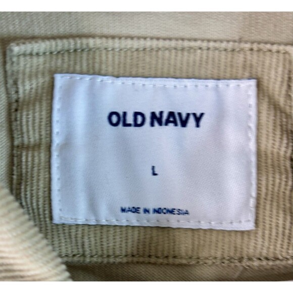 Old Navy Mens Beige Corduroy Classic Trucker Jacket Large - Picture 2 of 6